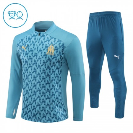 Enfant Olympique de Marseille Sweat d'Entraînement Quart-Zip Bleue 2024-25